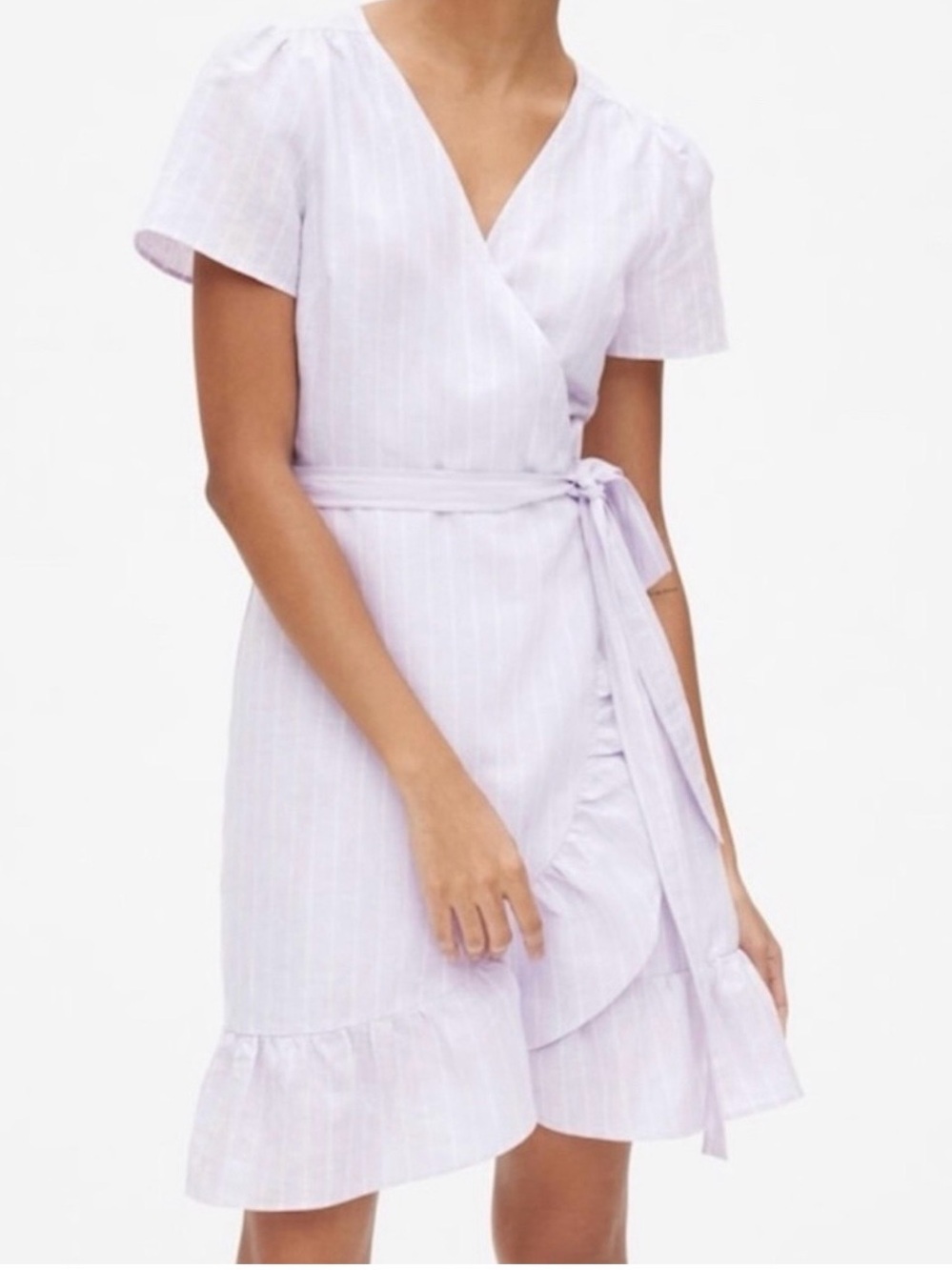 GAP Lavender Striped Wrap Around Dress NWT